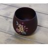 Japanese dark brown wooden bowl, cherry blossoms - SAKURA NO HANA 1