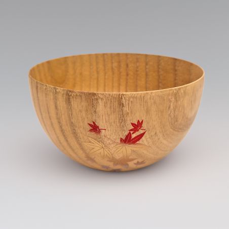 Japanese wooden bowl, autumn leaves - MOMIJI