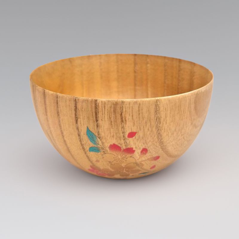 Japanese wooden bowl, cherry blossoms - SAKURA NO HANA