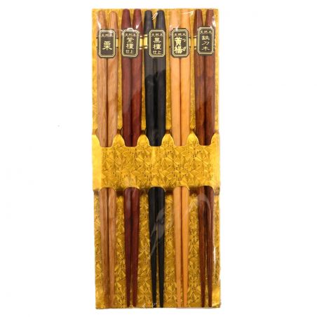 Set de 5 paires de baguettes japonaises en bois- NOMU