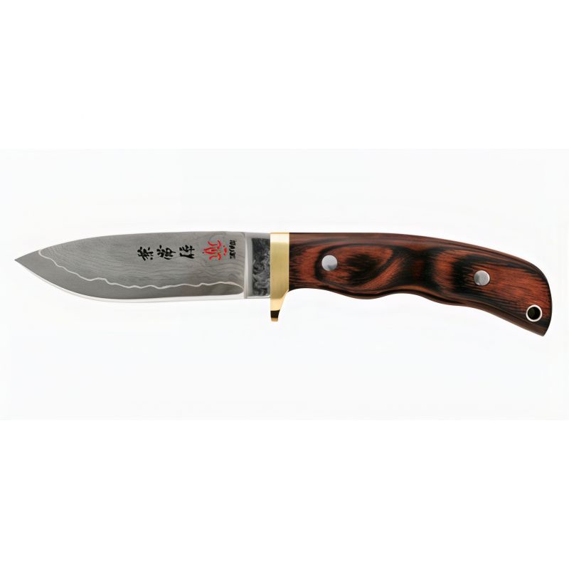 Coltello giapponese SUBARU - lama da 100 mm - manico in Micarta - custodia in pelle