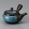 Teiera giapponese kyusu in ceramica nera e blu, EMERARUDO, 320 cc