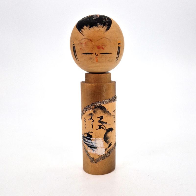 Piccola bambola giapponese in legno, KOKESHI VINTAGE