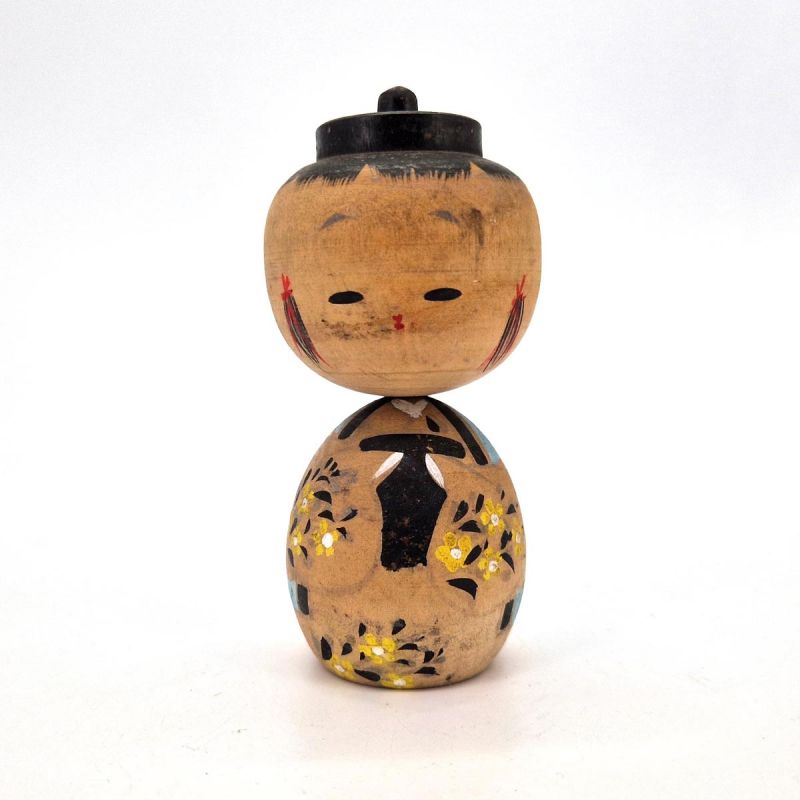 Piccola bambola giapponese in legno, KOKESHI VINTAGE