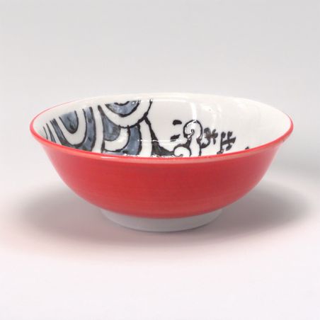 Tazón japonés para fideos ramen de ceramica OOTSURI, pez rojo