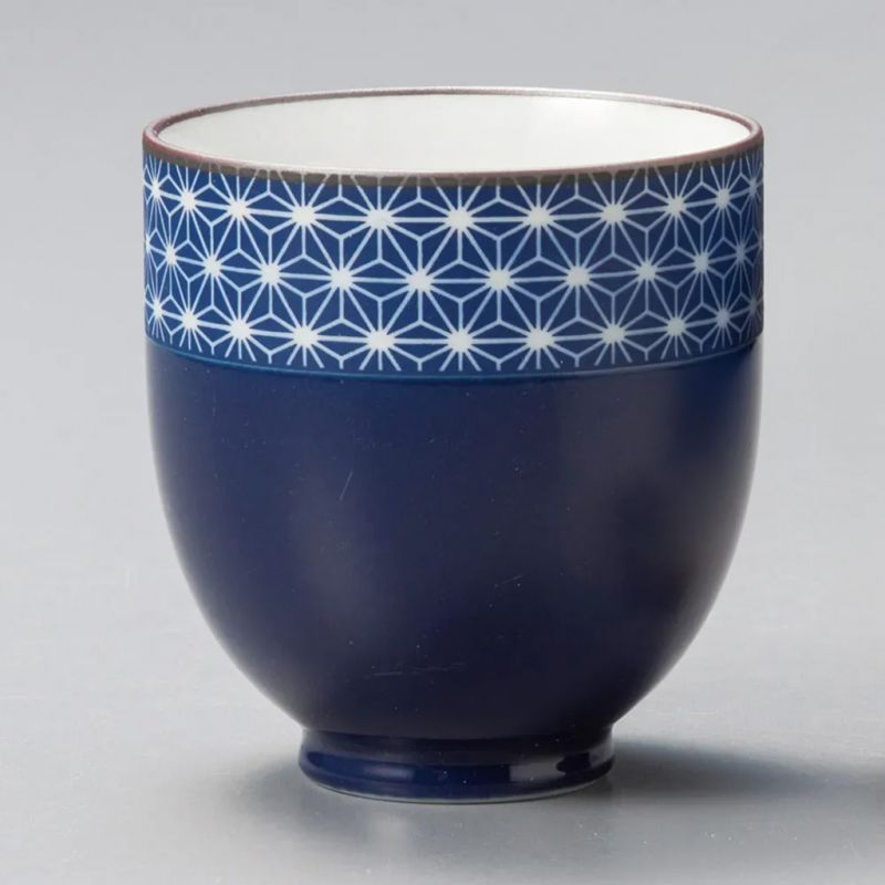 Tazza da tè in ceramica giapponese, blu scuro, ASANOHA