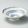 cuenco para fideos japoneses de ceramica azul y blanco UZUMAKI torbellino