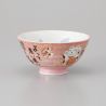 Japanese ceramic bowl pink cat - PINKU NO NEKO