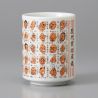 Traditional Japanese tea cup with cartoon images of successive prime ministers- DAIJIN