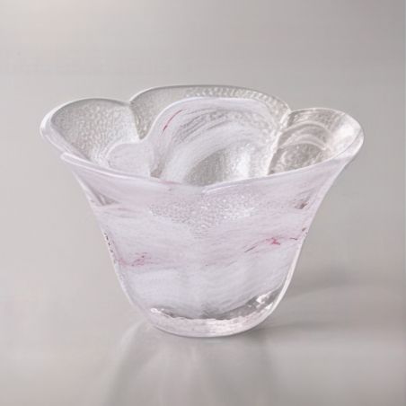 Small Japanese glass bowl in the shape of a rose - HANA