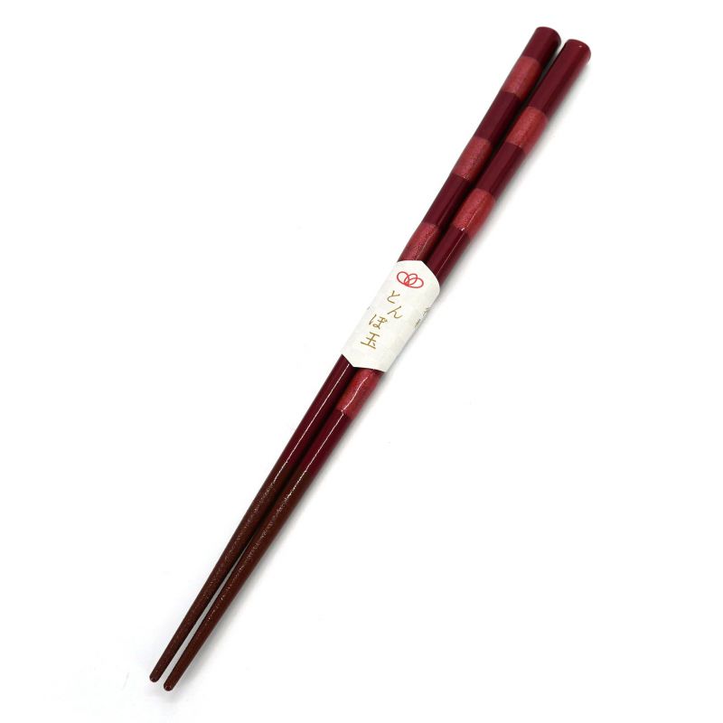 Paar japanische Essstäbchen aus rotem oder blauem Naturholz, WAKASA NURI ICHIBAN, 21 oder 23 cm