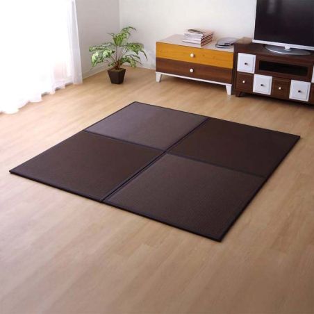 Traditioneller japanischer Tatami, Polypropylen-Matte, braun, SQUASH, 82x82cm