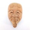 Petit Masque en bois sculpté, nô vintage, OKINA, le vieil homme, pièce unique