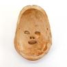 Small carved wooden mask, vintage Noh, OKAME, Japanese Shinto goddess of joy