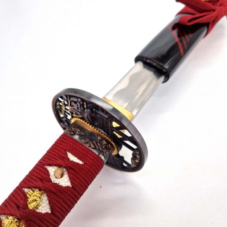 Katana Decorativa Red Samurai - Hoja de 710mm - Mango de Piel de Raya - Vaina