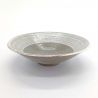 Japanese ceramic deep plate with BURASHI patterns - Grey