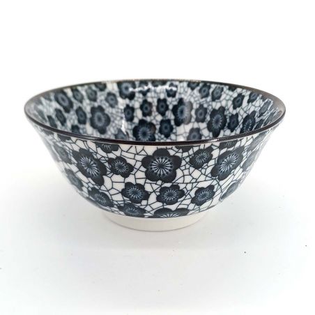 Japanese ceramic donburi bowl in black - SAKURA