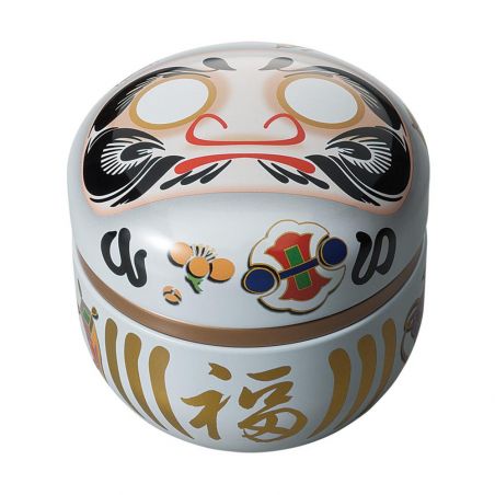 Japanische Weißmetall-Teedose, DARUMA, 150g