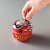 Carrito de té japonés de metal rojo, DARUMA, 150g