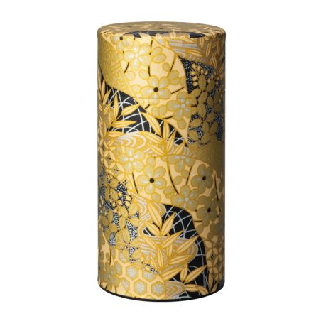 Carrito de té japonés dorado y negro en papel washi, KOGANE, 200 g