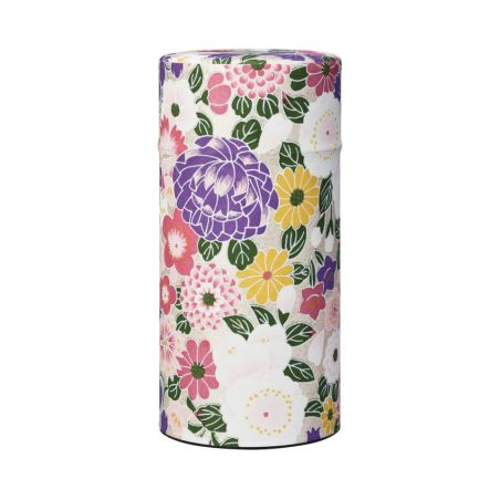 Caja de té japonesa violeta hecha de papel washi, HEISEIYUZEN HYAKA, 200 g