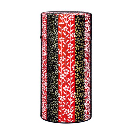 Red Japanese tea box made of washi paper, SAKURA, 200 g