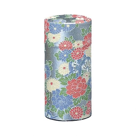 Boîte à thé japonaise argenté en papier washi, YAYOI GOSHO, 200 g