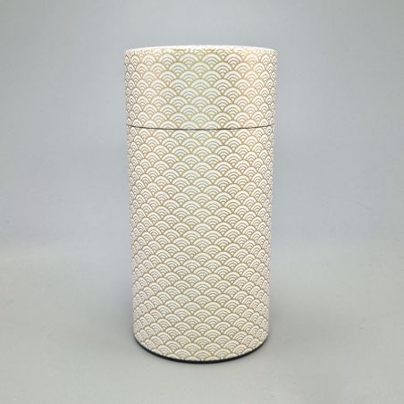 Caja de té japonés blanco en papel washi - KIN SEIGAIHA - 200gr