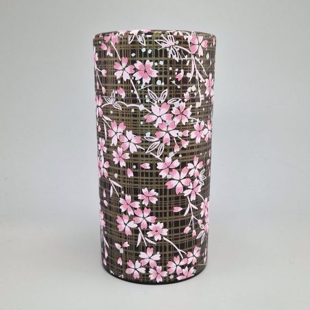 Japanese black tea box in washi paper - HANA - 200gr