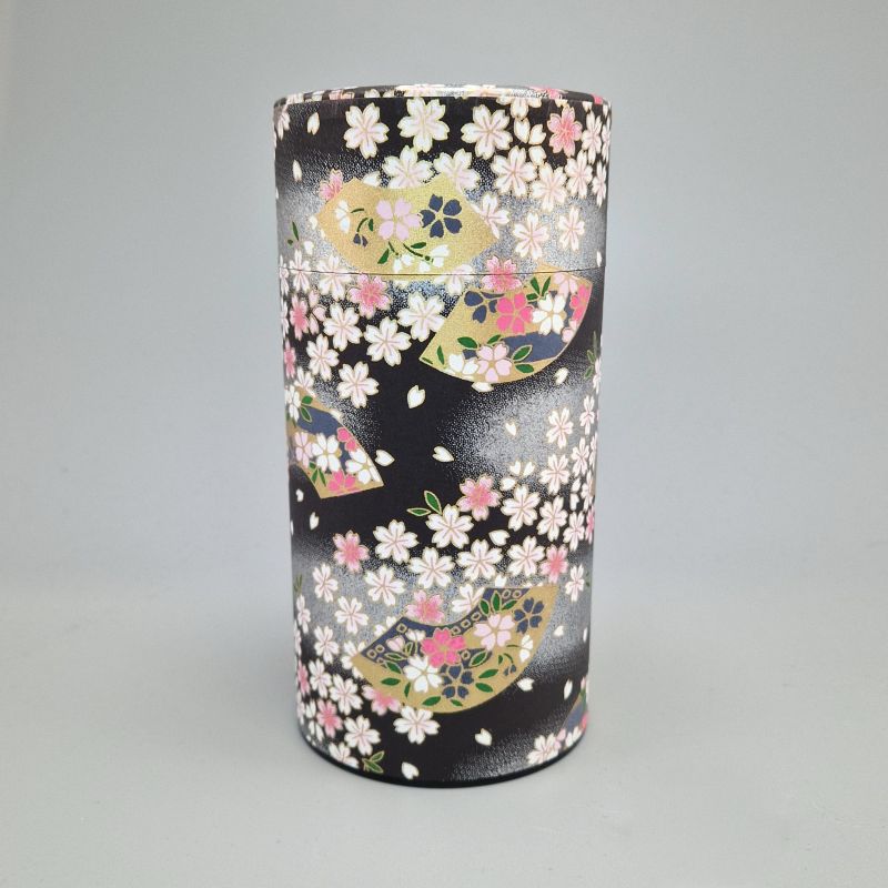 Japanese black tea box in washi paper - SAKURA - 200gr