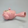 Tetera Kyusu 220cc - Rosa con Flores Blancas y Verdes