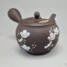 Tokoname Teapot 350cc Black - White Plum Blossom