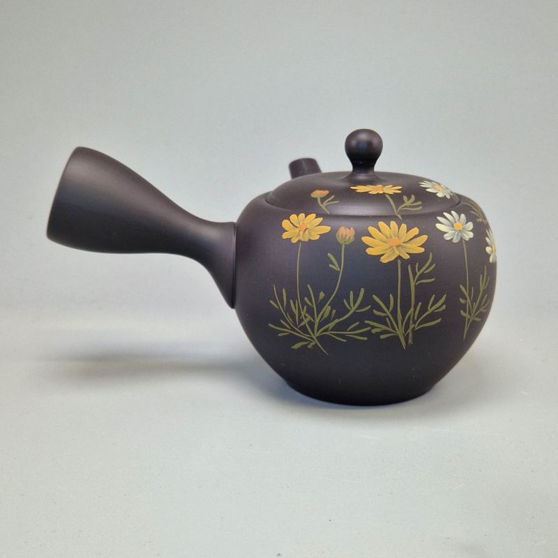 Japanese Tokoname Teapot 300cc, Dandelion and Daisy, Tanpopo to Deijī