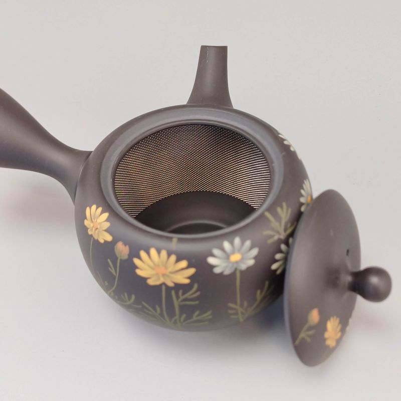 Japanese Tokoname Teapot 300cc, Dandelion and Daisy, Tanpopo to Deijī