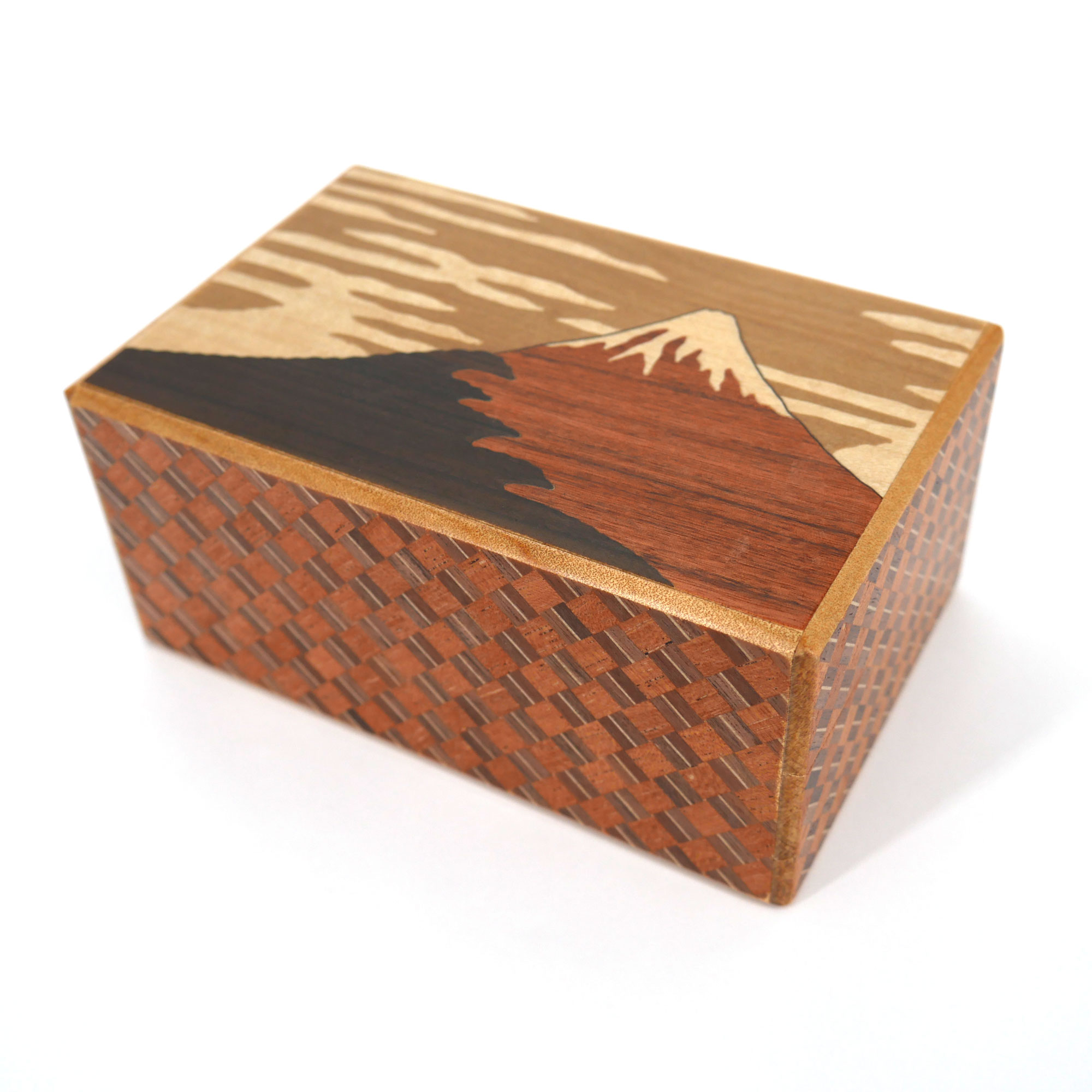 escritorio solapa Iluminar Caja secreta de marquetería tradicional Hakone Yosegi, 21 niveles FUJI  TSUBAKI