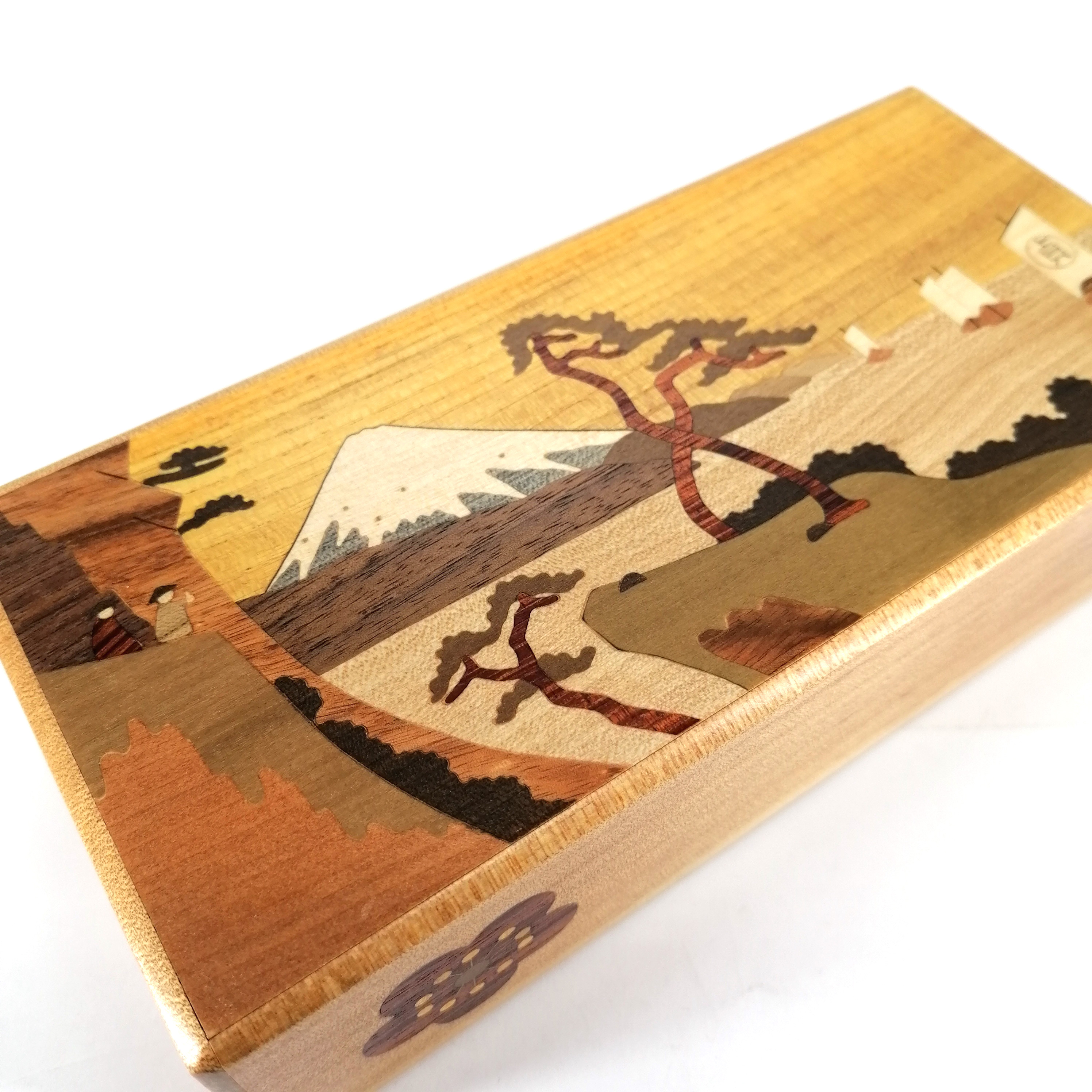 Poner Remo collar Caja secreta de marquetería tradicional Hakone Yosegi, 7 niveles, YUI